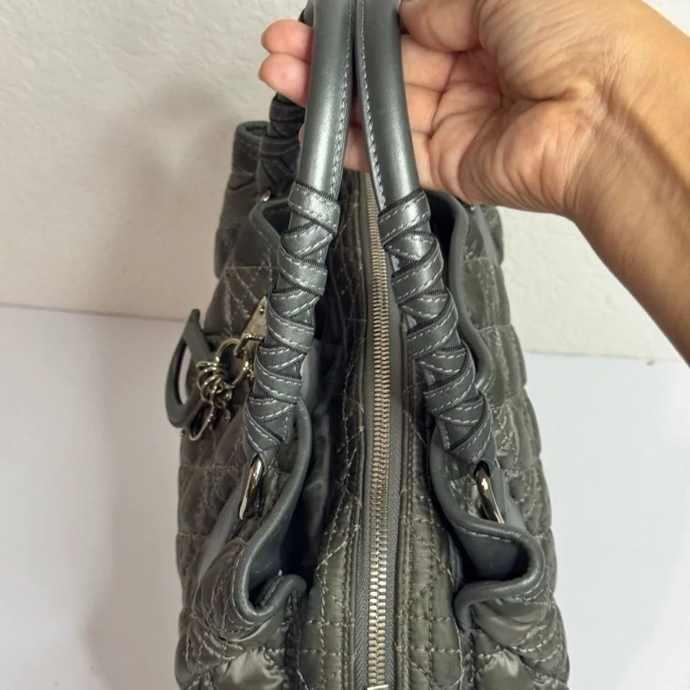 Christian Dior Vintage Iconic Cannage Lady Boston Bag in Metallic Grey - Picture 5 of 16